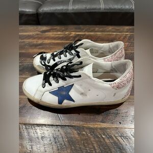 Pink and Blue Golden Goose Shoes